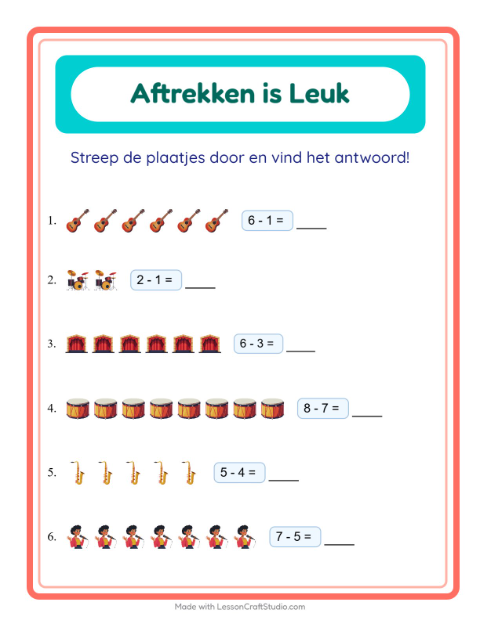 Aftrekken tot 10 – Muziek