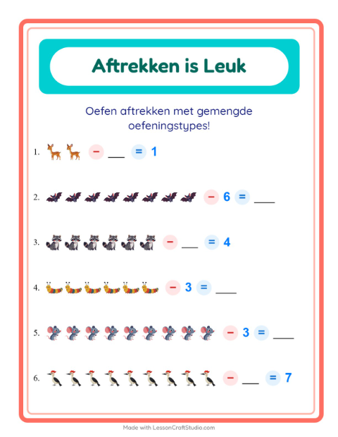 Aftrekken tot 10 – Boswezens