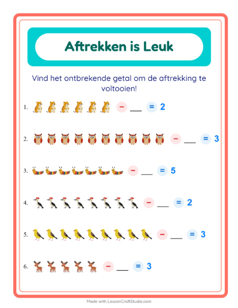 Aftrekken tot 10 – Boswezens