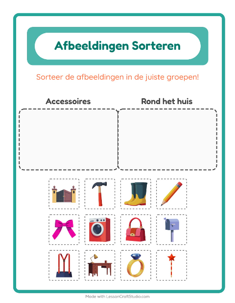 Plaatjes sorteren: Accessoires en Rond het huis