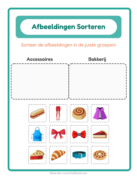 Plaatjes sorteren: Accessoires en Bakkerij