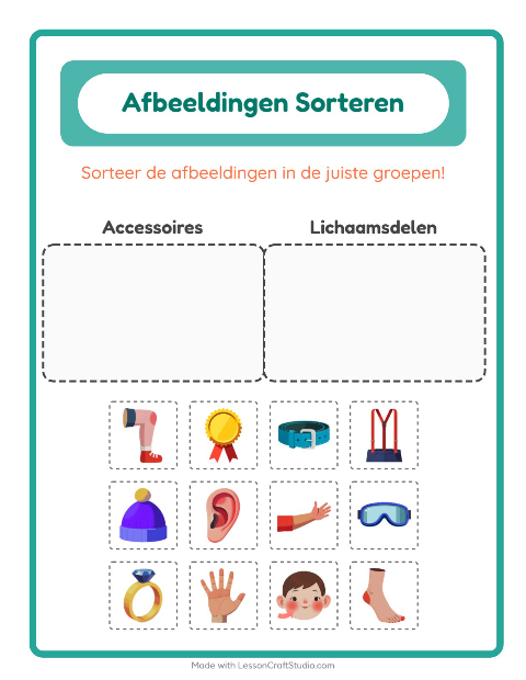 Plaatjes sorteren: Accessoires en Lichaamsdelen