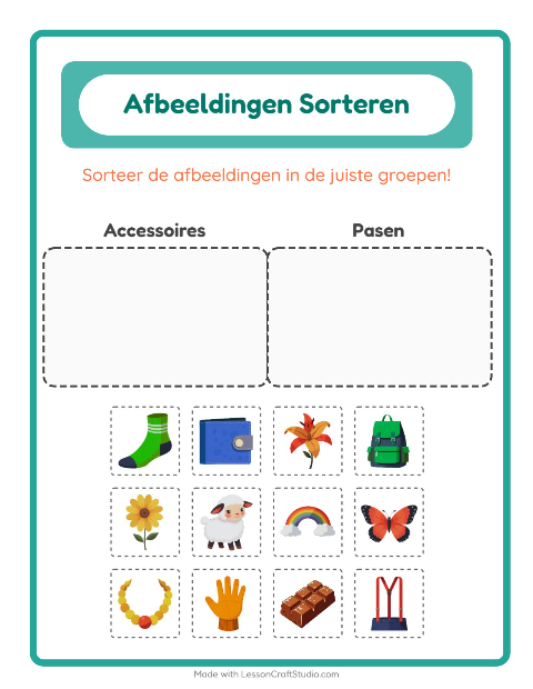 Plaatjes sorteren: Accessoires en Pasen