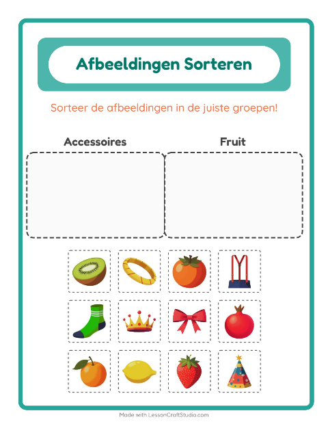Plaatjes sorteren: Accessoires en Fruit