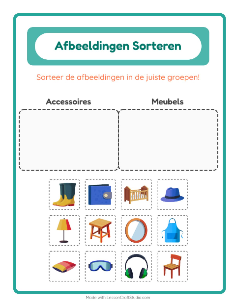 Plaatjes sorteren: Accessoires en Meubels