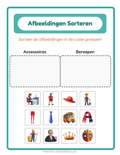 Plaatjes sorteren: Accessoires en Beroepen