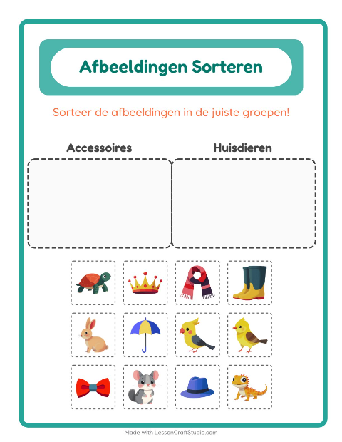 Plaatjes sorteren: Accessoires en Huisdieren