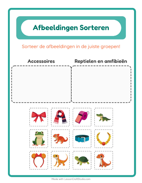 Plaatjes sorteren: Accessoires en Reptielen en amfibieën