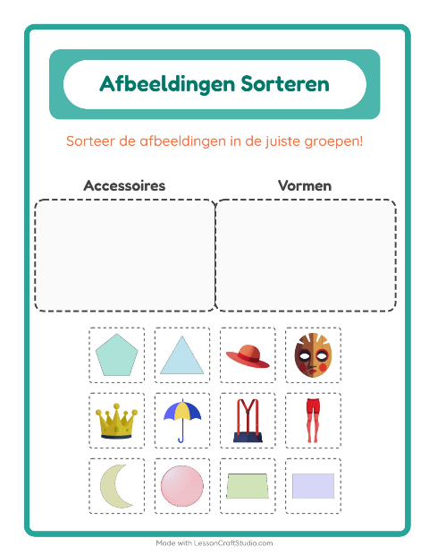 Plaatjes sorteren: Accessoires en Vormen