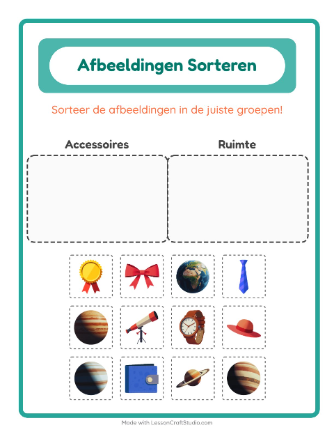Plaatjes sorteren: Accessoires en Ruimte