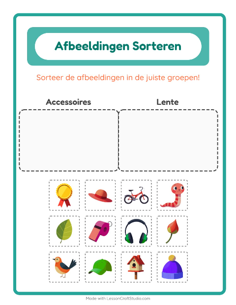 Plaatjes sorteren: Accessoires en Lente
