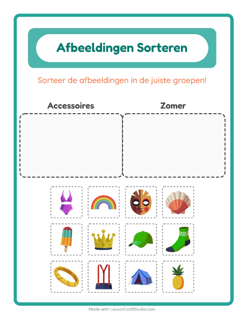 Plaatjes sorteren: Accessoires en Zomer
