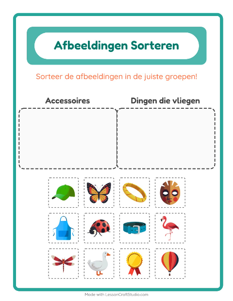 Plaatjes sorteren: Accessoires en Dingen die vliegen
