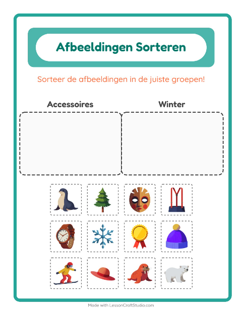 Plaatjes sorteren: Accessoires en Winter