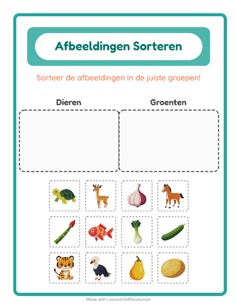 Plaatjes sorteren: Dieren en Groenten