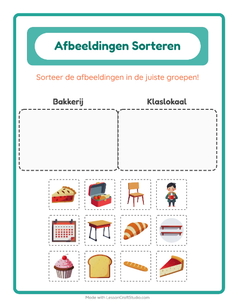 Plaatjes sorteren: Bakkerij en Klaslokaal
