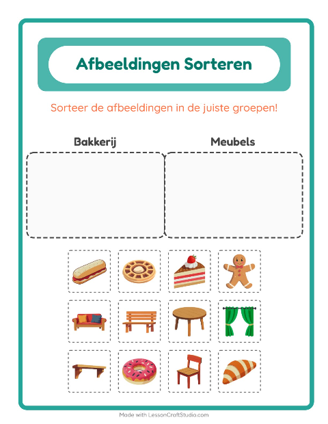 Plaatjes sorteren: Bakkerij en Meubels