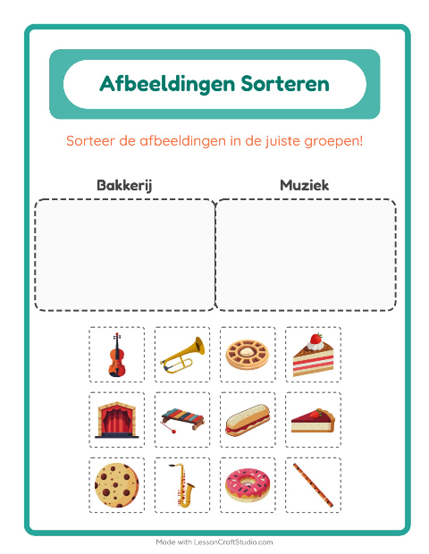 Plaatjes sorteren: Bakkerij en Muziek