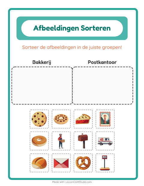 Plaatjes sorteren: Bakkerij en Postkantoor