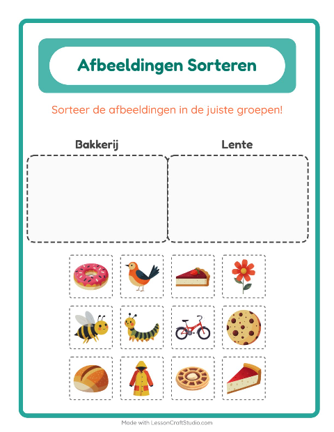 Plaatjes sorteren: Bakkerij en Lente