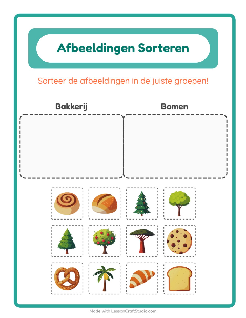 Plaatjes sorteren: Bakkerij en Bomen
