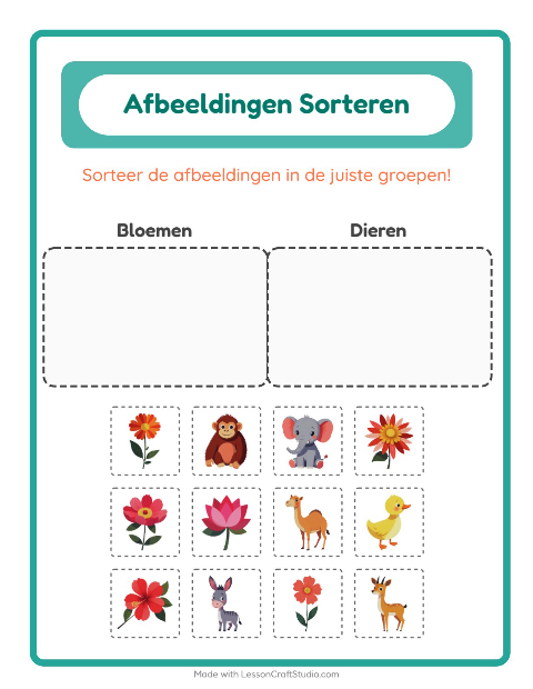 Plaatjes sorteren: Bloemen en Dieren