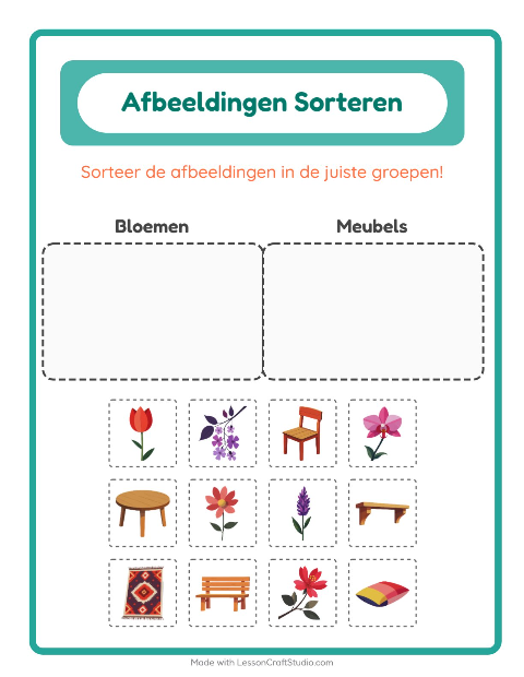 Plaatjes sorteren: Bloemen en Meubels
