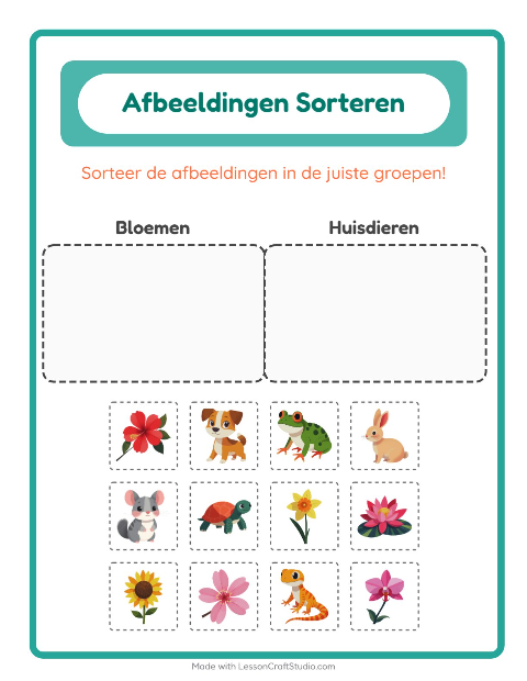 Plaatjes sorteren: Bloemen en Huisdieren