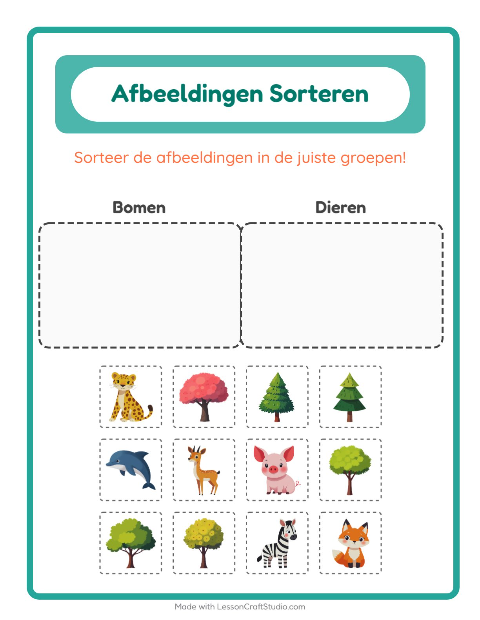Plaatjes sorteren: Bomen en Dieren