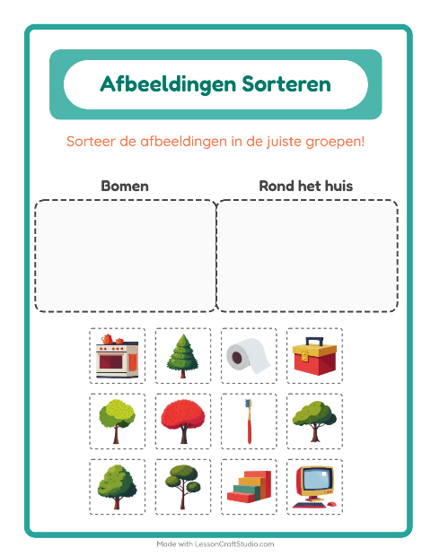 Plaatjes sorteren: Bomen en Rond het huis