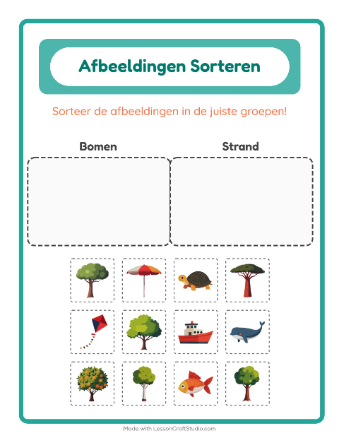 Plaatjes sorteren: Bomen en Strand