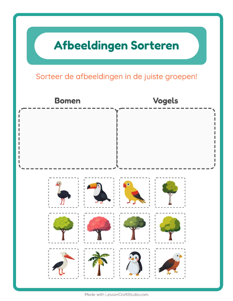 Plaatjes sorteren: Bomen en Vogels