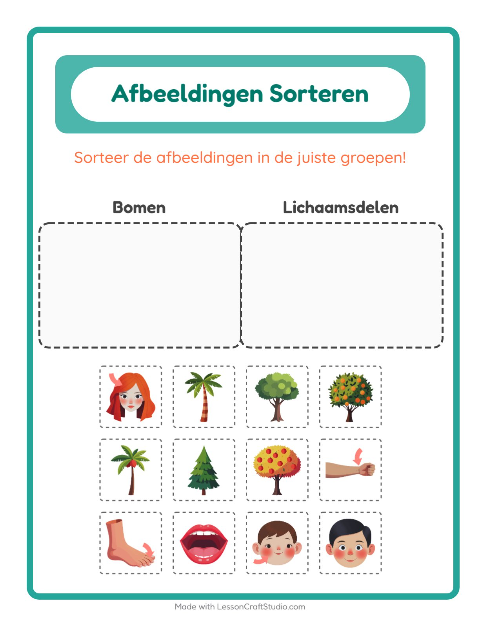 Plaatjes sorteren: Bomen en Lichaamsdelen