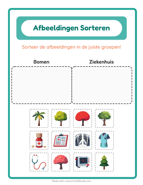 Plaatjes sorteren: Bomen en Ziekenhuis