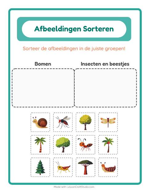 Plaatjes sorteren: Bomen en Insecten en beestjes
