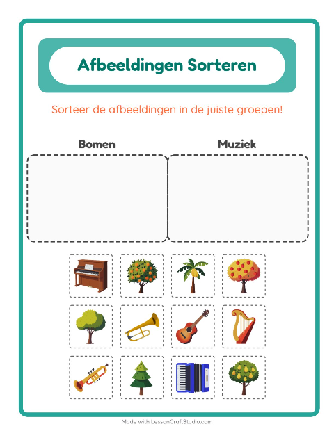 Plaatjes sorteren: Bomen en Muziek