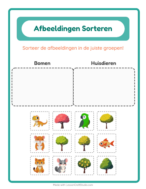 Plaatjes sorteren: Bomen en Huisdieren