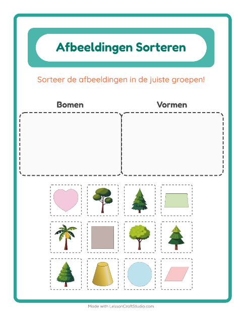 Plaatjes sorteren: Bomen en Vormen