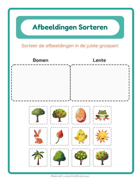 Plaatjes sorteren: Bomen en Lente