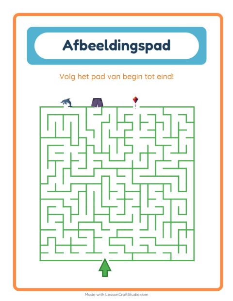 Voorbeeld van het Beeldpad-werkblad met Zomer voor kleuterklas