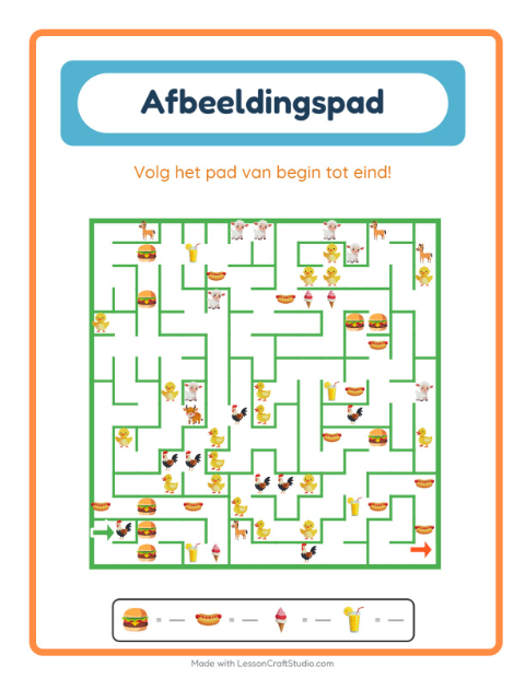 Voorbeeld van het Beeldpad-werkblad met 4 juli voor kleuterklas