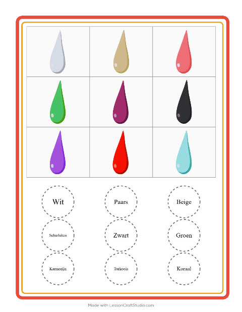 Beeldbingo met kleuren – werkblad voor kleuters — 2