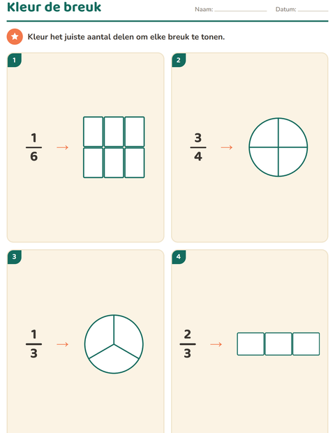 Breuken werkbladen voor groep 5 — 2