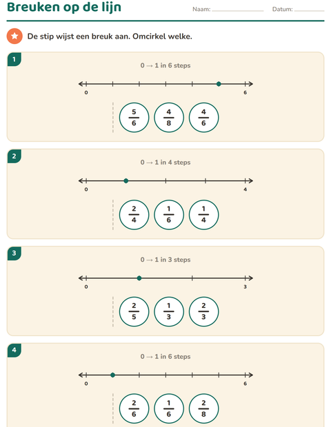 Breuken werkbladen voor groep 5 — 3