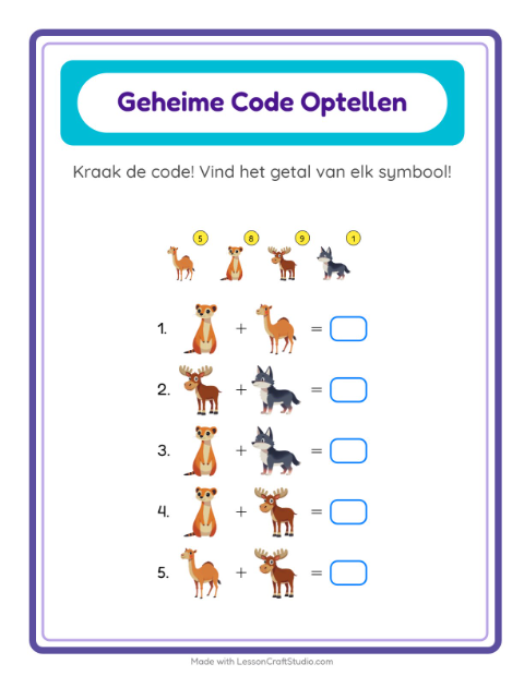 Rekencode – Dierentuindieren