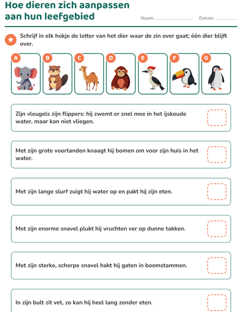 Hoe dieren zich aanpassen aan hun leefgebied