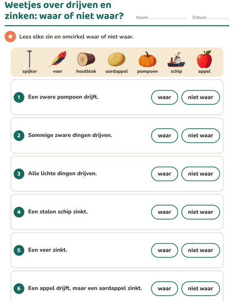 Weetjes over drijven en zinken: waar of niet waar?