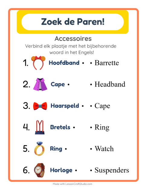 Engels beeld-woord-koppelen – Accessoires