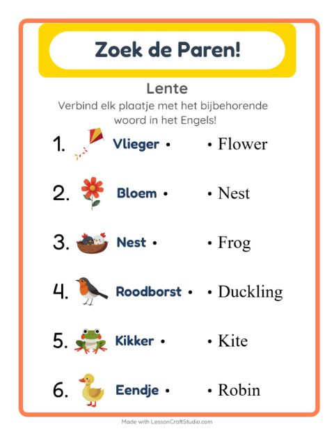 Engels beeld-woord-koppelen – Lente