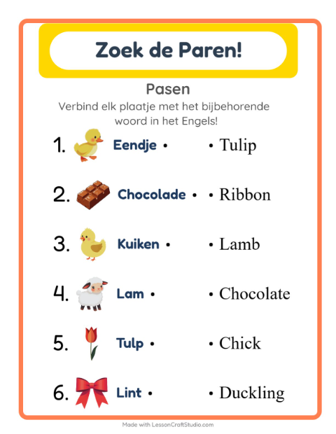 Engels beeld-woord-koppelen – Pasen